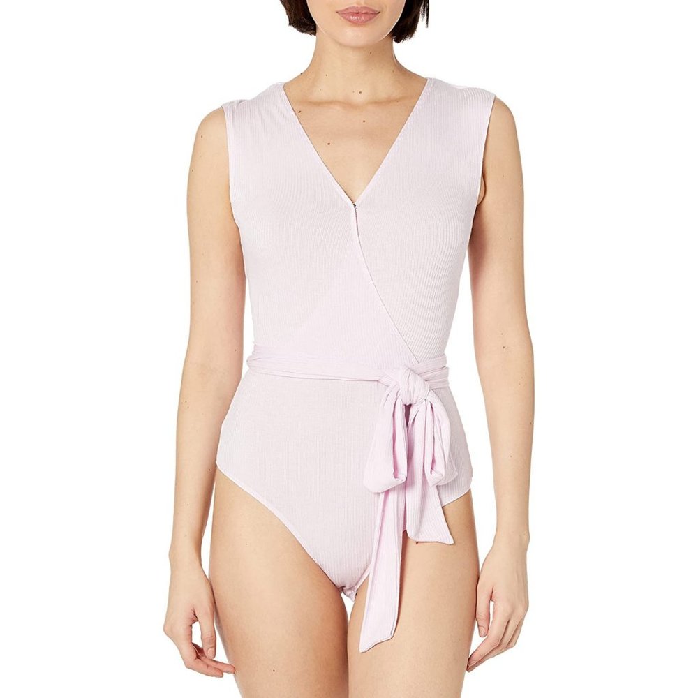 BCBGeneration Pink Ribbed Bodysuit - Picture 3 of 3